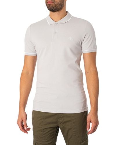 Calvin Klein Tipping Slim Polo Shirt - White