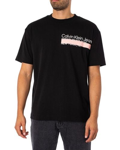 Calvin Klein Layered Address T-shirt - Black
