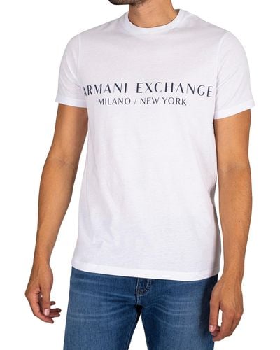 Armani Exchange Milano/new York Logo Tee - White