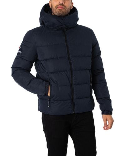 Superdry Code Microfibre Mountain Puffer Jacket - Blue