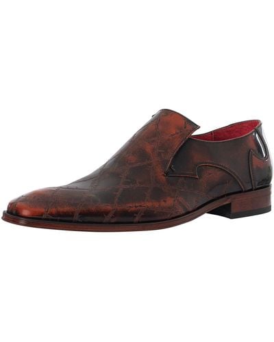 Jeffery West Polished Leather Loafers - Brown