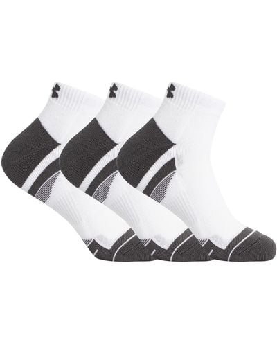 Under Armour 3 Pack Performance Tech Low Cut Socks - White