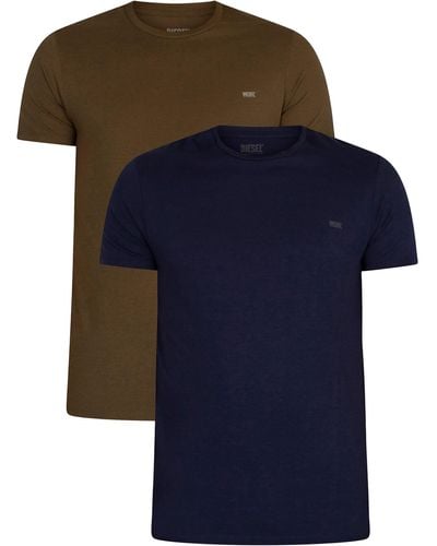 DIESEL 2 Pack Lounge Randal Crew T-shirt - Blue