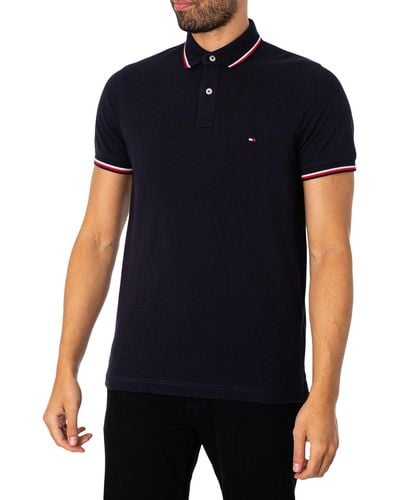 Tommy Hilfiger Tipped Slim Fit Polo T Shirt - Black