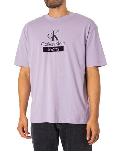 Calvin Klein Stacked Archival T-shirt - Purple