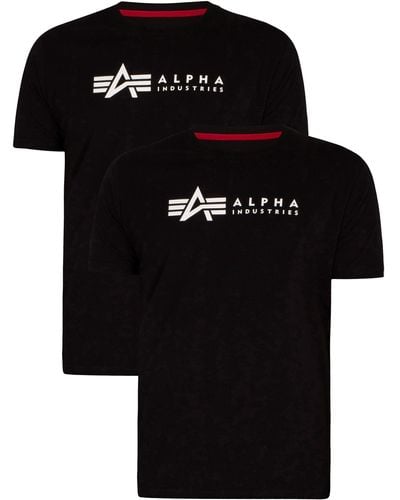 Alpha Industries 2 Pack Label Graphic T-shirt - Black
