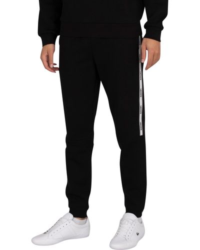 Lacoste Side Branding Tapered Sweatpants - Black