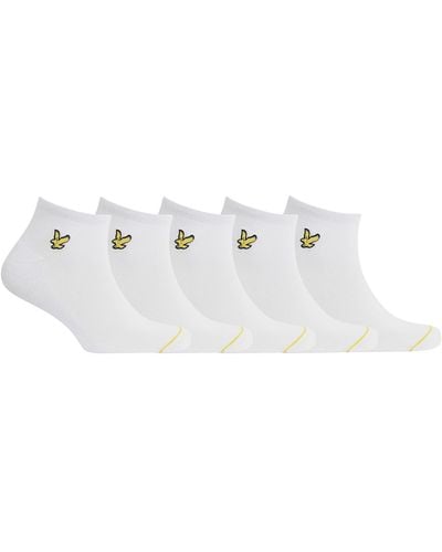 Lyle & Scott 5 Pack Ruben Ankle Socks - White