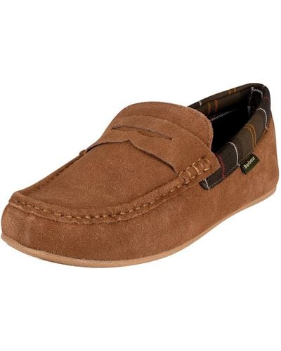 Barbour Porterfield Suede Slippers - Brown