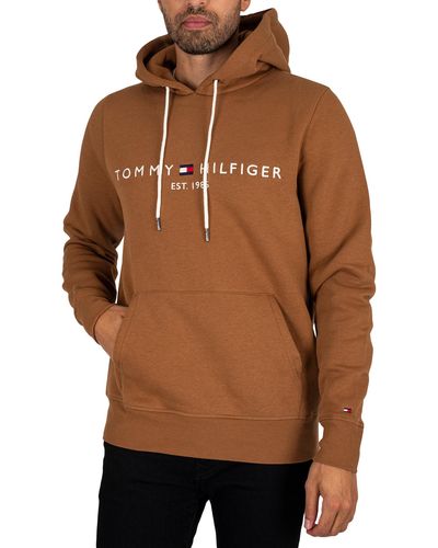 Tommy Hilfiger Graphic Pullover Hoodie - Brown
