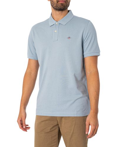 GANT Regular Shield Pique Polo Shirt - Blue