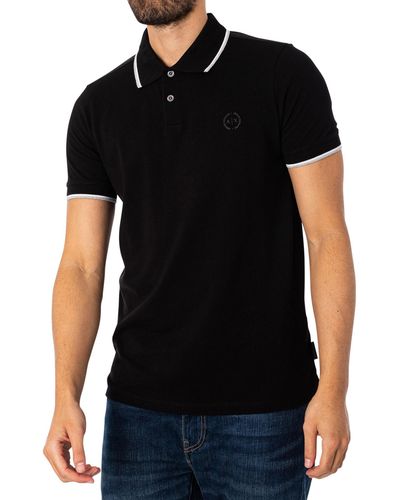 Emporio Armani Tipped Logo Polo Shirt - Black