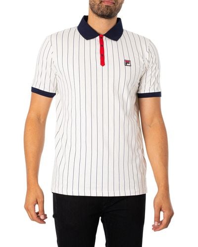 Fila Classic Vintage Stripe Polo Shirt - White