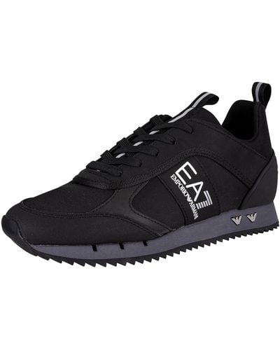 Emporio Armani Side Logo Synthetic Sneakers - Black
