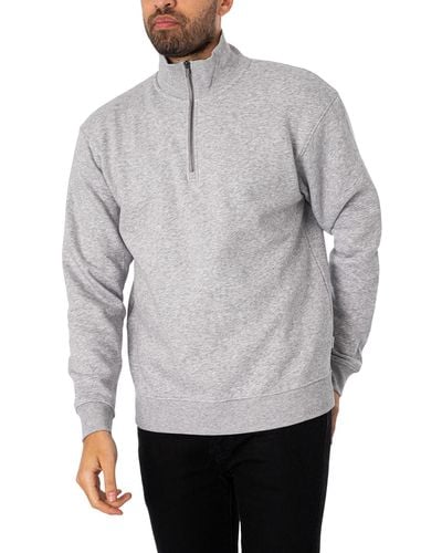 Jack & Jones Bradley Half Zip Sweatshirt - Gray