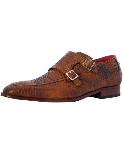 Jeffery West Criollo Leather Monk Shoes - Brown
