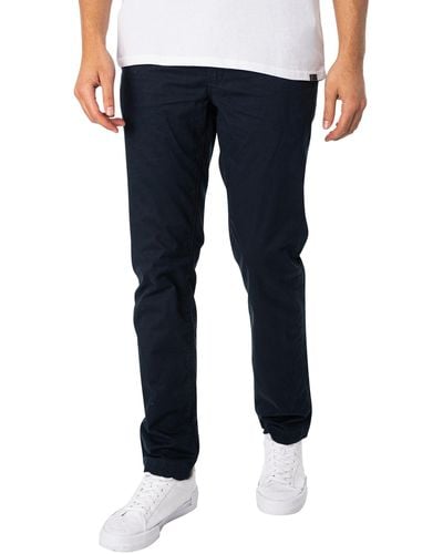 Superdry Slim Tapered Stretch Chino Trousers - Blue