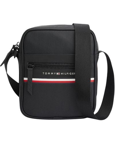 Tommy Hilfiger Stripe Mini Reporter Bag - Black