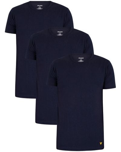 Lyle & Scott Maxwell Lounge 3 Pack Crew T-shirts - Blue