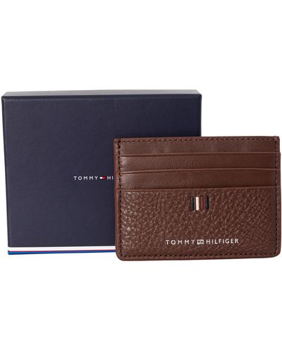 Tommy Hilfiger Central Mini Leather Wallet in Brown for Men | Lyst