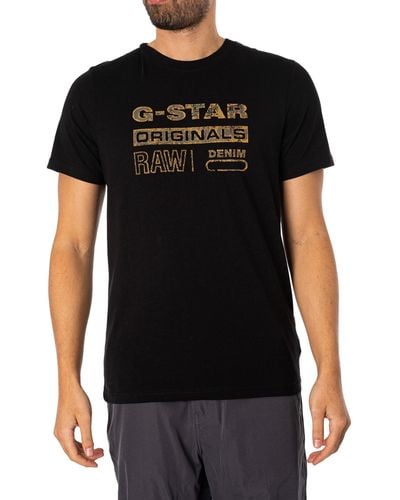 G-Star RAW Distressed Originals Slim T-shirt - Black