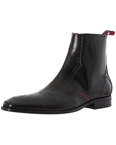 Jeffery West Scarface Leather Zip Chelsea Boots - Black
