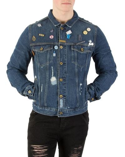 Scotch & Soda Pinned Denim Trucker Jacket - Blue