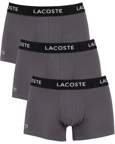 Lacoste 3 Pack Casual Trunks - Grey