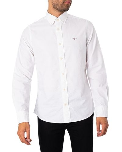 GANT Slim Fit Oxford Shirt - White