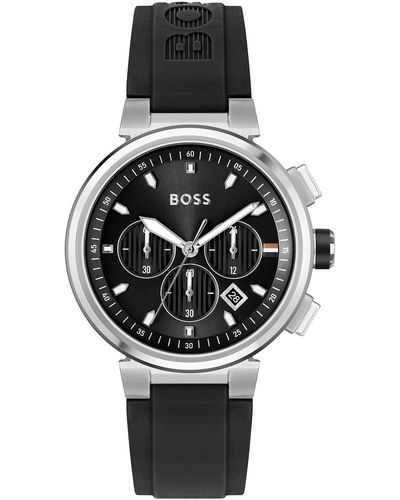 BOSS by HUGO BOSS One Black Silicone Strap Watch, 44mm