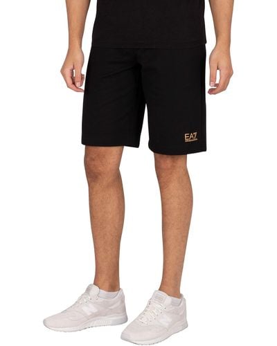 EA7 Logo Sweat Shorts - Black