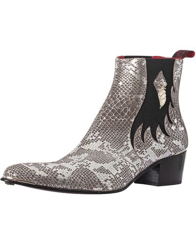 Jeffery West Sylvian Kala Snake Chelsea Boots - Grey