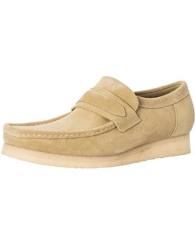 Clarks Wallabee Suede Loafers - Natural