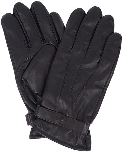 Barbour Burnished Leather Thinsulate Gloves Black - Blue