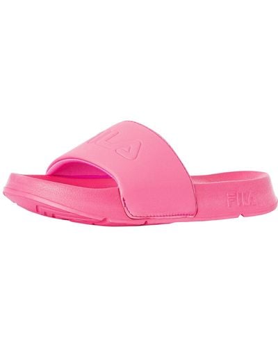 Fila Outline Logo Sliders - Pink