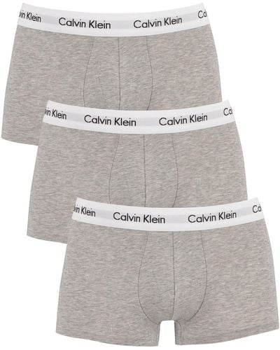 Calvin Klein 3 Pack Low Rise Trunks - Gray