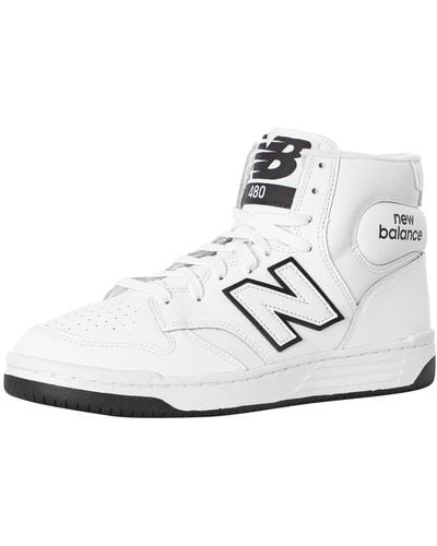 New Balance 480 High Leather Sneakers - White
