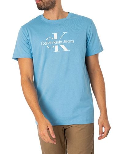 Calvin Klein Disrupted Outline T-shirt - Blue