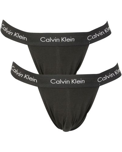 Calvin Klein 2 Pack Cotton Stretch Jockstrap - Black
