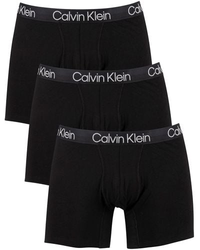 Calvin Klein 3 Pack Modern Structure Boxer Briefs - Black