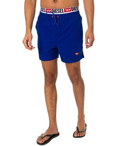 DIESEL Visper Double Waistband Swim Shorts - Blue