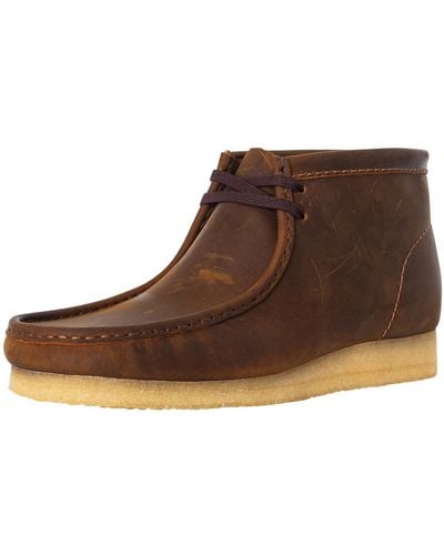Clarks Wallabee Leather Boots - Brown