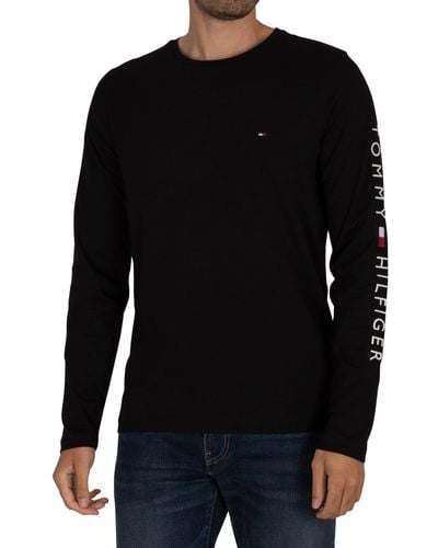 Tommy Hilfiger Logo Longsleeved T-shirt - Black
