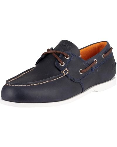 Timberland Cedar Bay Leather Boat Shoes - Blue