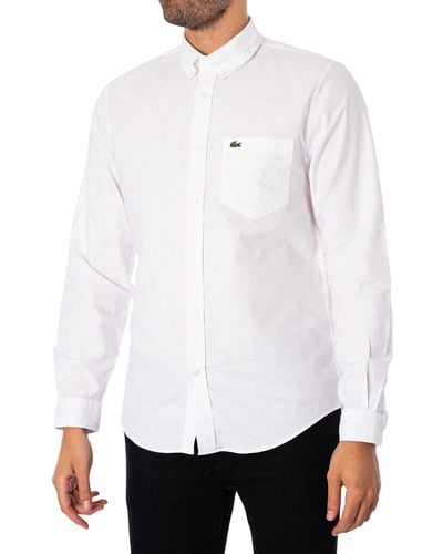 Lacoste Long Sleeve Casual Shirt Ch0204 38/s - White