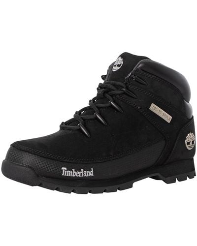 Timberland Euro Sprint Mid Hiker Leather Boots - Black