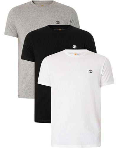 Timberland 3 Pack Dustan Slim T-shirts - Black