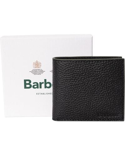 Barbour Grain Leather Billfold Coin Wallet - Black