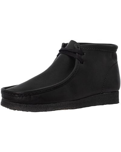 Clarks Wallabee Leather Boots - Black