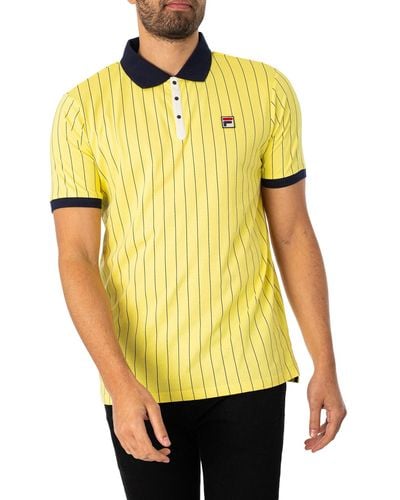 Fila Classic Vintage Striped Polo Shirt - Yellow